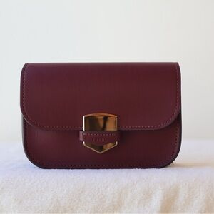 Fossil Lennox Leather Small Flap Crossbody bag in Mahogany